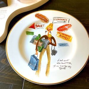 Vintage Sakura Glamour Girls Microwave Safe Plate Shopping Lead me not